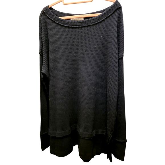 Free People We The Free North Shore Thermal Black Size Large EUC - Picture 2 of 4